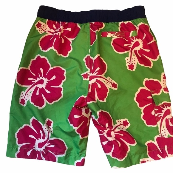 Tommy Hilfiger Green Floral Swim Trunks Shorts - Picture 4 of 6